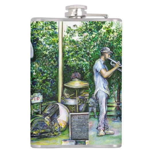 Mama heeft me nooit gewaarschuwd voor Tuba-spelers Heupfles (Achterkant)