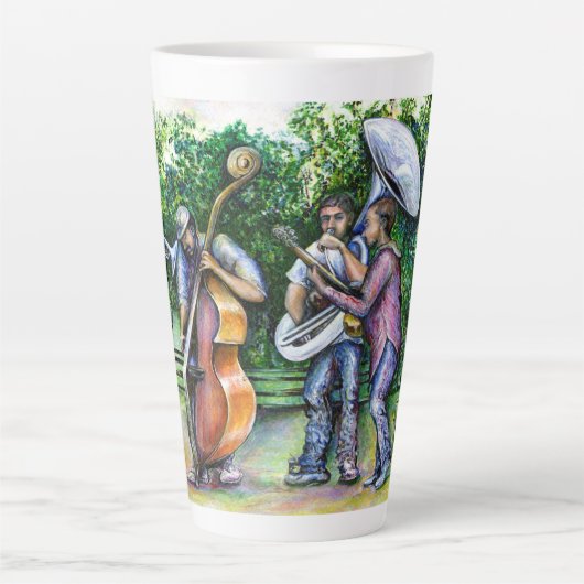 Mama heeft me nooit gewaarschuwd voor Tuba-spelers Latte Mok (Voorkant)
