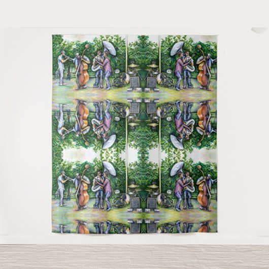 Mama heeft me nooit gewaarschuwd voor Tuba-spelers Wandkleed (Voorkant)