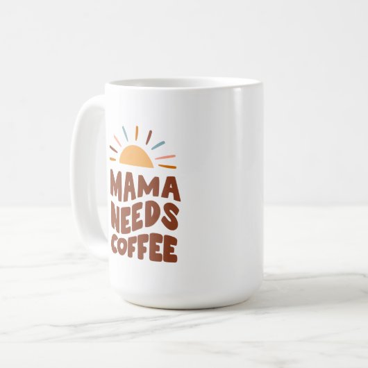 Mama heeft Mok Coffee Retro nodig (Voorkant links)