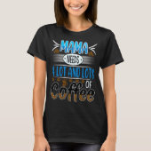Mama heeft veel koffie nodig, blauw t-shirt (Voorkant)