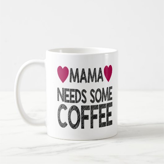 Mama heeft wat koffie nodig met chalk-effect en ha koffiemok (Links)