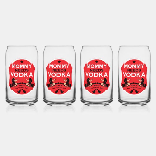 Mama heeft wodka nodig blikvorm glas (Voorkant)