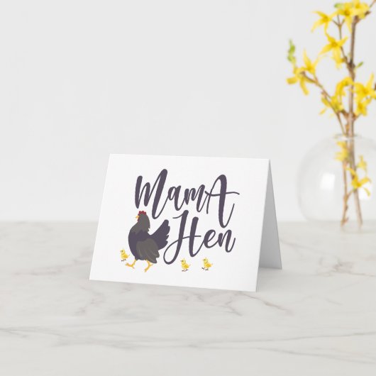 Mama Hen, Chicken Lover GEPERSONALISEERD Kaart (Gele Bloem)