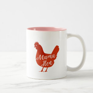 Mama Hen Chicken Mama Poultry Love Moederdag Gift Tweekleurige Koffiemok