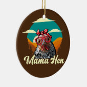 Mama Hen Chicken Mom Sunglasses Funny Mothers Day Keramisch Ornament (Rechts)