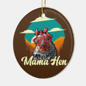 Mama Hen Chicken Mom Sunglasses Funny Mothers Day Keramisch Ornament (Links)