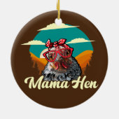 Mama Hen Chicken Mom Sunglasses Funny Mothers Day Keramisch Ornament (Achterkant)