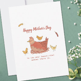Mama Hen en Chicks Funny Moederdag Kaart