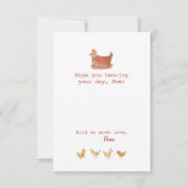 Mama Hen en Chicks Funny Moederdag Kaart (Achterkant)