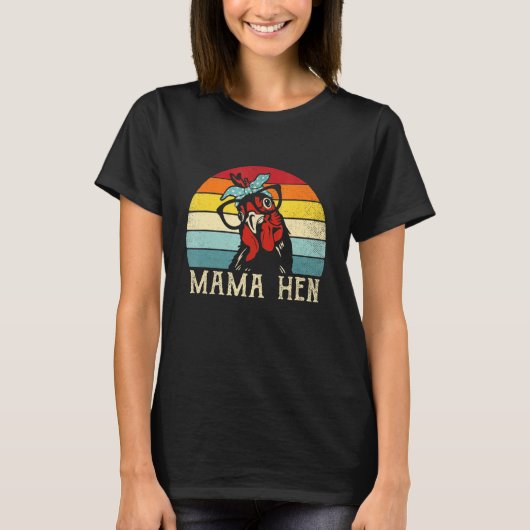 Mama Hen  Retro Chicken mama T-shirt (Voorkant)