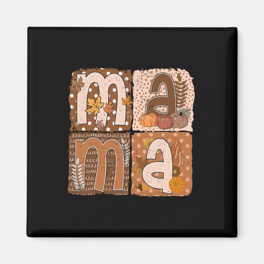 Mama Herfst Herfst Moeder Dankbare Thanksgiving Magneet (Voorkant)