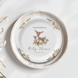 mama hert en baby hert baby shower papieren bordje