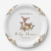 mama hert en baby hert baby shower papieren bordje (Voorkant)