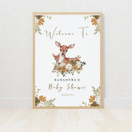 mama hert en baby hert baby shower welkomstbord poster