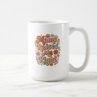 Mama Hield Me Juist Op Retro Bloem Typografie Koffiemok