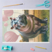 Mama Hippo Verjaardagsfeest Decoupage Tissuepapier (Craft)