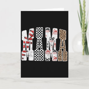 Mama honkbal seizoen Gelukkige Game Day Trendy Gra Kaart