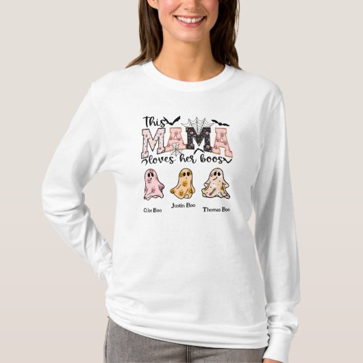 Mama houdt van haar boeken - gepersonaliseerde 3 B T-shirt (Voorkant)