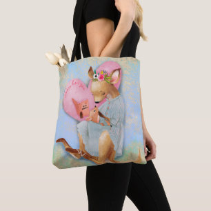 Mama houdt van je Kangaroo en Joey Tote Bag