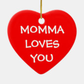 Mama houdt van je keramisch ornament (Achterkant)