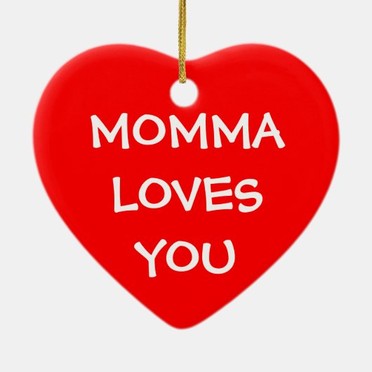 Mama houdt van je keramisch ornament (Achterkant)