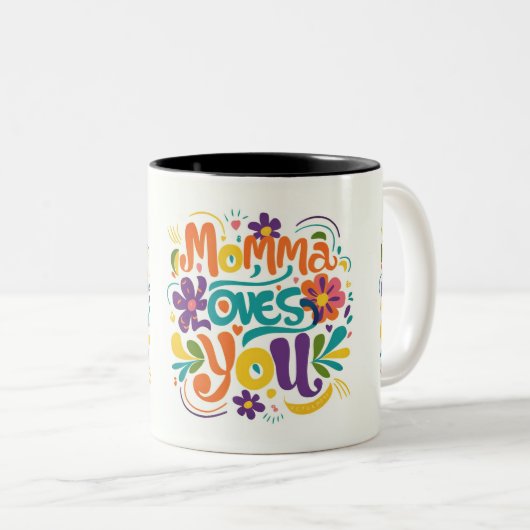 Mama houdt van je tweekleurige koffiemok (Voorkant rechts)