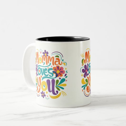 Mama houdt van je tweekleurige koffiemok (Voorkant links)
