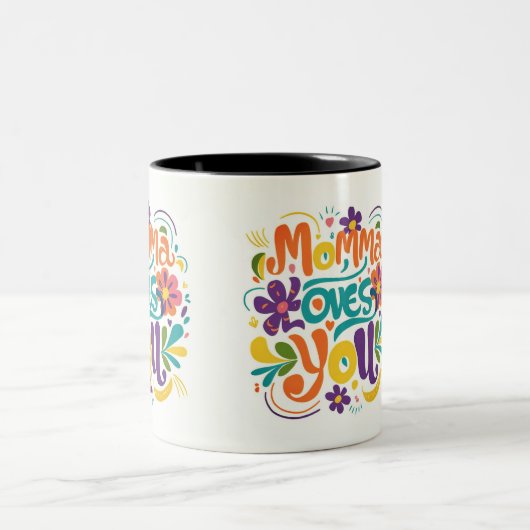 Mama houdt van je tweekleurige koffiemok (Center)
