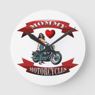 Mama houdt van motorfietsen ronde klok