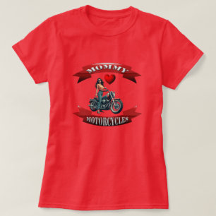 Mama houdt van motorfietsen t-shirt