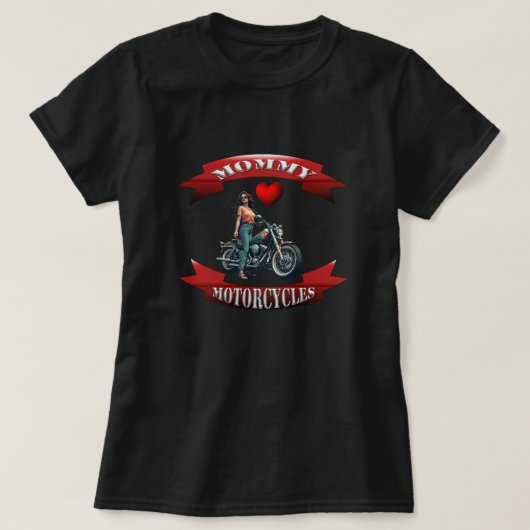 Mama houdt van motorfietsen t-shirt (Design voorkant)