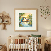 Mama IJsvogel en Kuikens Nursery Poster