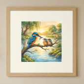 Mama IJsvogel en Kuikens Nursery Poster