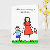 Mama & ik Brunette - pas Wenskaart aan Kaart (Gele Bloem)