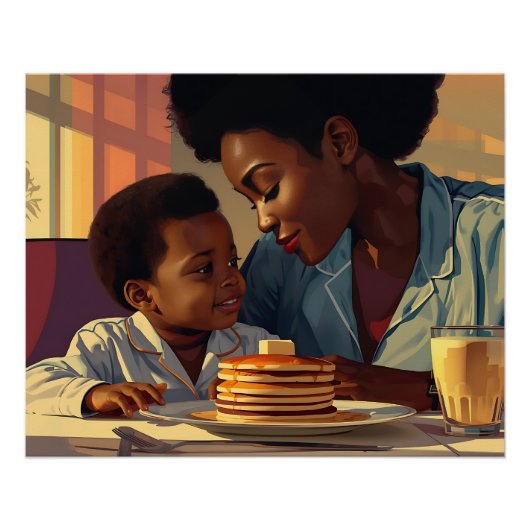 Mama, ik en pannenkoeken perfect poster (Voorkant)