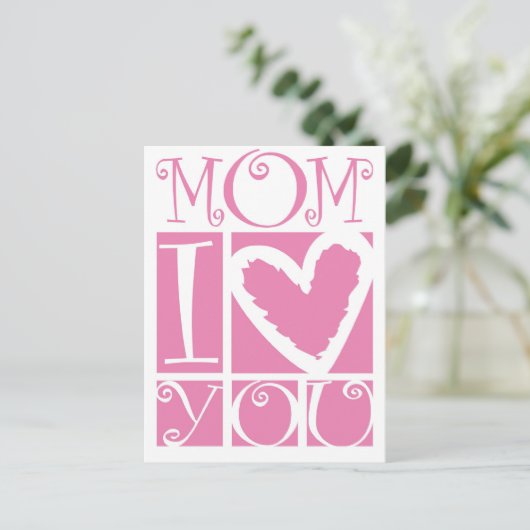 Mama, ik hou van je briefkaart (Staand voorkant)