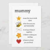 Mama ik hou van jou cadeau, token ik hou van cadea feestdagenkaart (Voorkant / Achterkant)