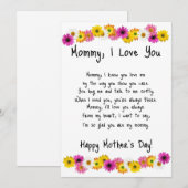 Mama, ik hou van jou feestdagenkaart (Voorkant / Achterkant)