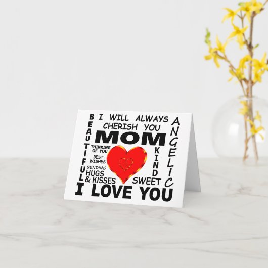 Mama ik hou van jou kaart (Gele Bloem)