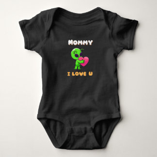 "Mama ik hou van jou" Schattig baby alien hart Romper