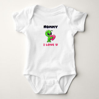 "Mama ik hou van jou" Schattig baby alien hart Romper