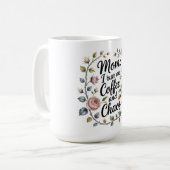 Mama, ik loop op koffie en chaos koffiemok (Voorkant links)