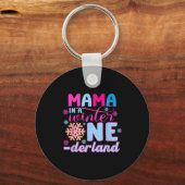 Mama In A Winter Onederland Bday Girl Sweet Snowfl Sleutelhanger (Voorkant)