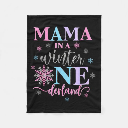 Mama In A Winter Onederland Birthday Girl Sweet Sn Fleece Deken (Voorkant)