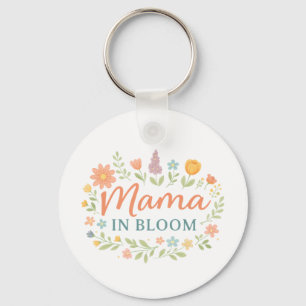 Mama In Bloom Bloemrijke Lente Typography Design Sleutelhanger