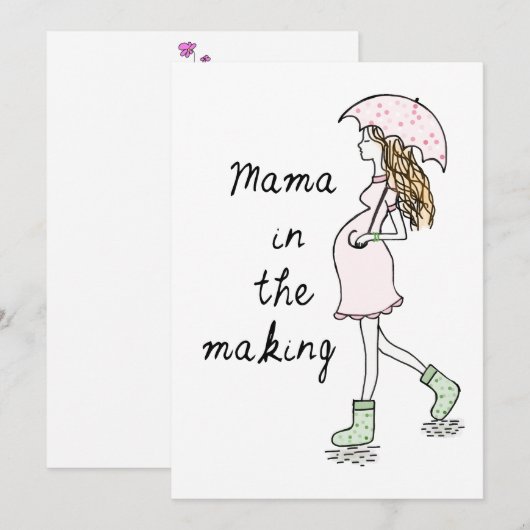 Mama in de aankondiging van de zwangerschap (Voorkant / Achterkant)