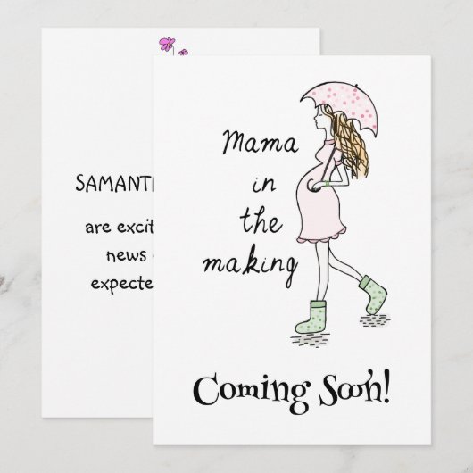 Mama in de aankondiging van de zwangerschap (Voorkant / Achterkant)