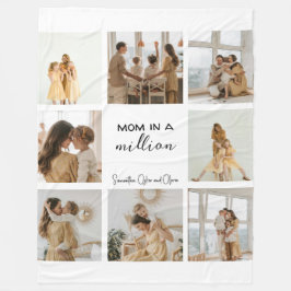 "Mama in een miljoen" gepersonaliseerde fotocollag Fleece Deken