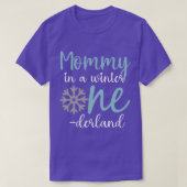 Mama in een Winter Onederland Moeder 1e Verjaardag T-shirt (Design voorkant)